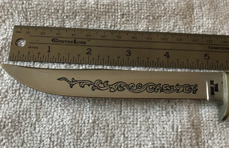 Case Blue Scroll Stag 516-5 SSP Knife 1977 Fixed Blade - Image 3 of 4