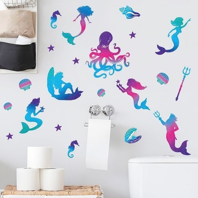 Mythical Sea Decor Glow Wandsticker Feuchtigkeitsbeständig Weich Leuchtend Glow