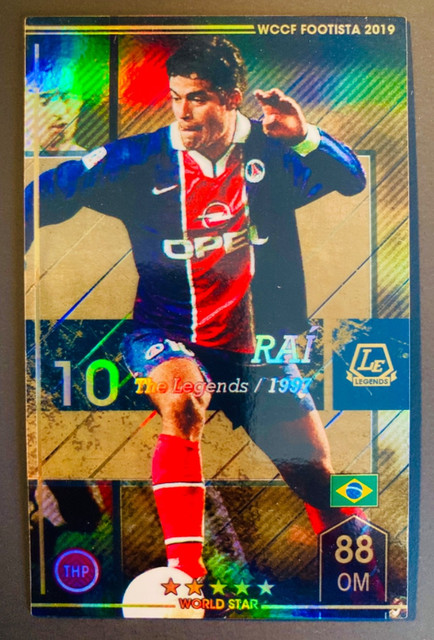 2019 Panini WCCF Footista The Legends 1997 Rai Souza PSG refractor card Brazil