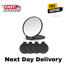 Compact Mirror Bulk, Round Makeup Mirror for Purse, Set of 4 Black 