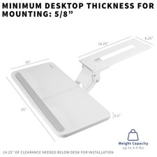 VIVO Keyboard Tray Adjustable Under Desk Mount 25 x 10 Computer Mouse Platform