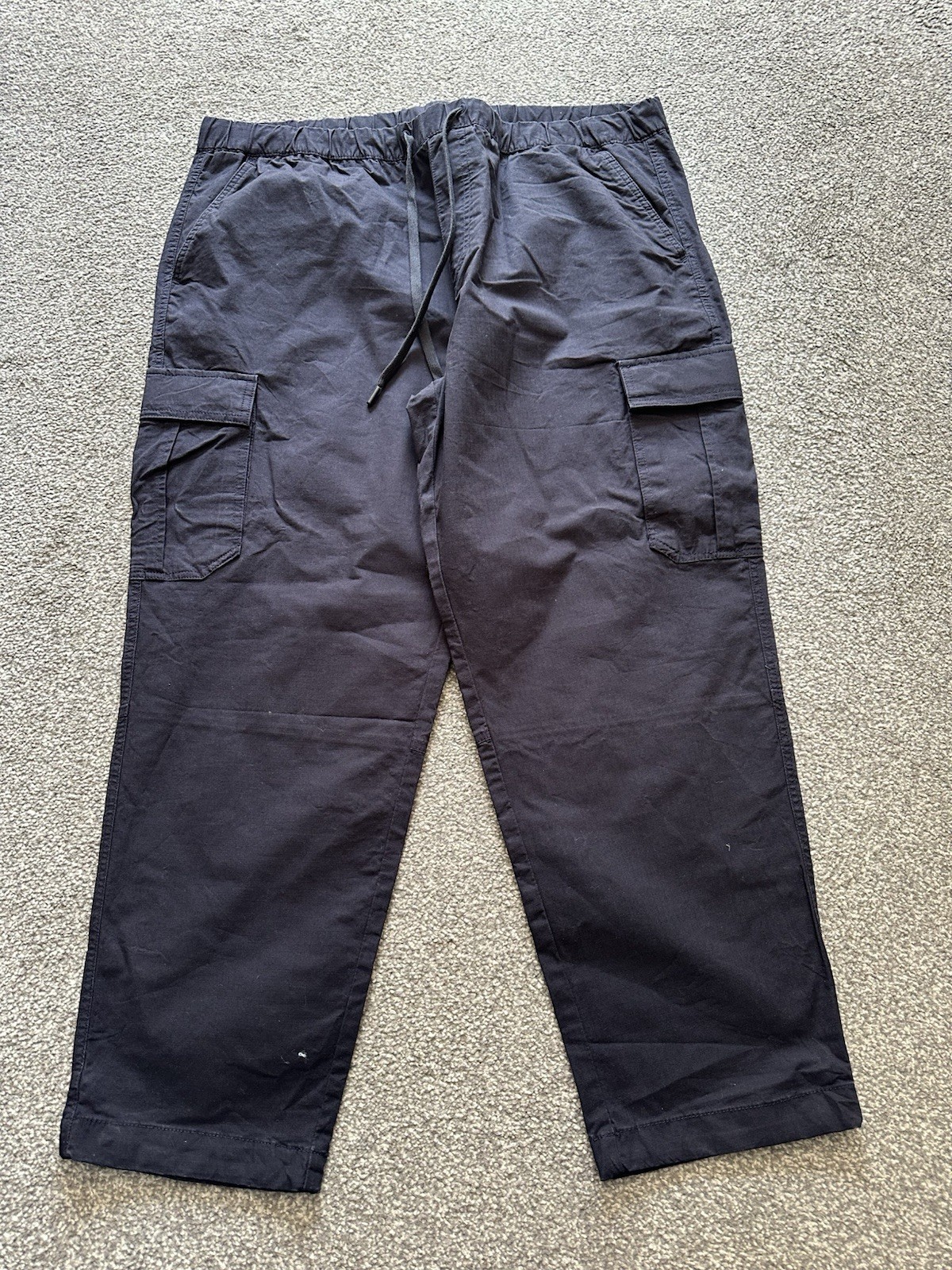 Mens Next Cargo Trousers, Size W42 L31, Relaxed, Tapered Fit, Blue, Woven, (S1)