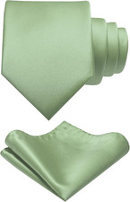 Solid Color Tie and Pocket Square Hankerchief with Lapel Pin Set for Men