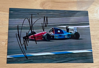Damon Hill hand signed photo 15x10cm 1992 Brabham BT60 Silverstone