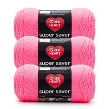 RED HEART YARN- 3 SKIEN - SUPER SAVER - YARNSPIRATION- PRETTY N PINK - 5