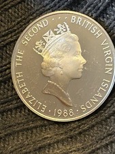 British Virgin Islands Silver 25 Dollars Coin 1988 Elizabeth II