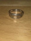 Vintage Native American Sterling Silver Band With 14kt Gold Front Overlay Sz 7.5