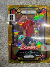 2026 Panini Prizm FIFA World Cup Card #45 Sergio Busquets Spain Gold Cracked Ice
