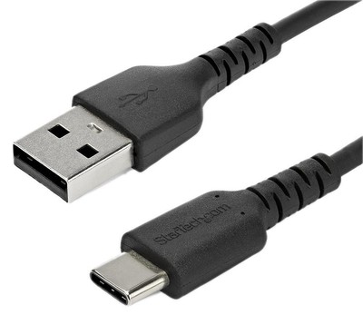 STARTECH - Durable TPE USB-A Plug to USB-C Plug USB 2.0 Lead, 2m Black