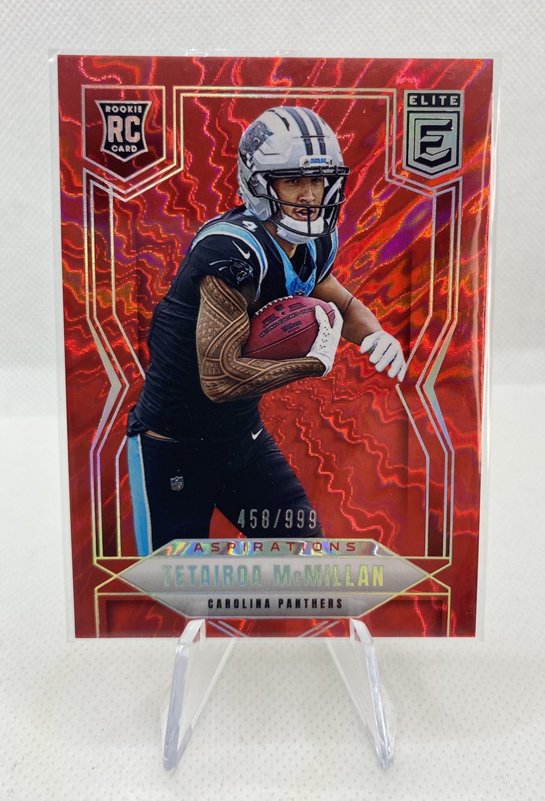 2025 Donruss Elite Tetairoa McMillan #128 RC Aspirations Red Shimmer #/999