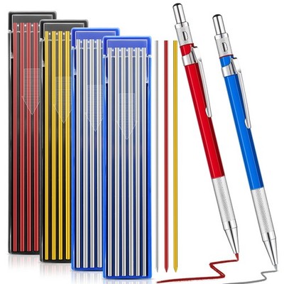 Gersoniel 2 Pcs Welders Pencil with 1 Count (Pack of 1), Red, Silver, Yellow 