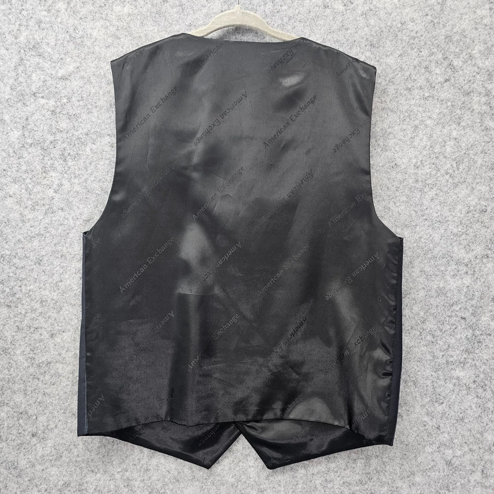 Pinstripe Suit Vest Boys 10 12 Black Waistcoat Formal Preppy AMERICAN EXCHANGE - Image 2 of 4