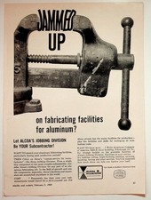 Vintage 1959 Alcoa Aluminum Jammed Up Magazine Print Ad Industrial Tool Art