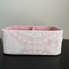 Pink Nursery Storage Basket Organizer Diaper Caddy Bin w Divider Insert