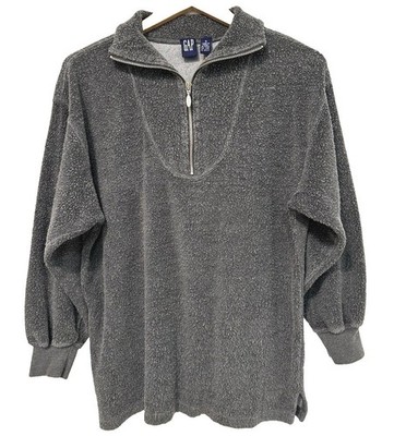 S Vtg 90s Gap Gray Distressed Wash Worn Grunge Skate Boxy Oversized Sweatshirt