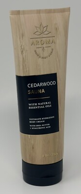 Bath & Body Works Aroma Cedar Wood Sauna  Aromatherapy Body Cream 8 oz New