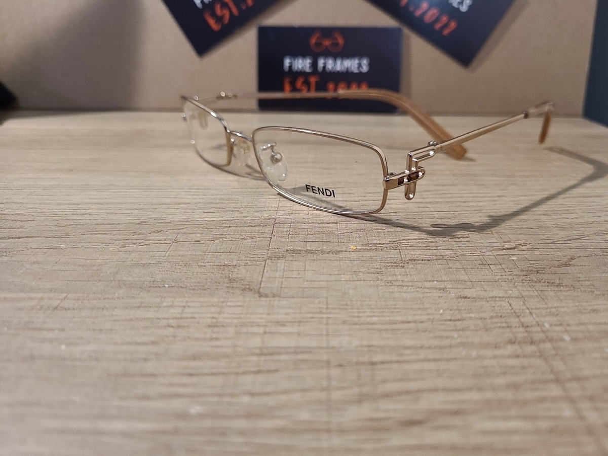 Fendi gold and brown Eyeglasses Fendi Eyeglasses FF 0036 SCG Brown/Gold Square Metal Frame  main image 3