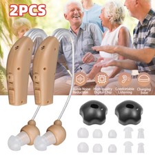 1 Pair Of Digital Hearing Aid Severe Loss Rechargeable Invisible BTE Ear Aids US