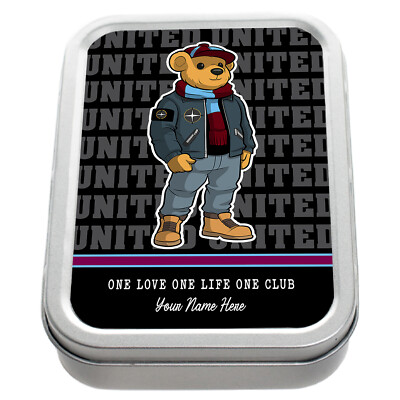 Personalised West Ham Tobacco Tin Football Fan Retro 2oz Baccy Box Dad Mens  Gift