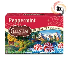 3x Boxes Celestial Seasonings Peppermint Herbal Tea | 20 Bags Each | 1.1oz