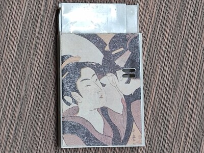 Matchbox Style Lighter Naniwa Okita Admiring Herself in Mirror By Utamaro Works