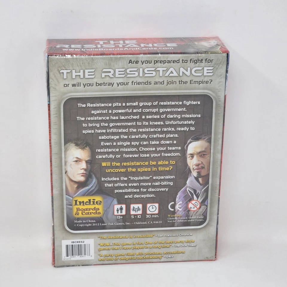 Don Eskridge's The Resistance Game New Sealed 2012 Indie Boards & Cards - Image 3 of 4