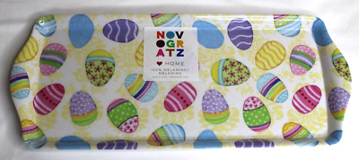 Novogratz Melamine Serving Tray Colored Easter Eggs, Rectangle Tray, New