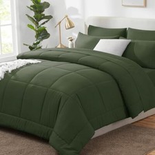 Comforter 7 Pieces Bed in a Bag Bedding Size Bedding Sets Full Olive Green