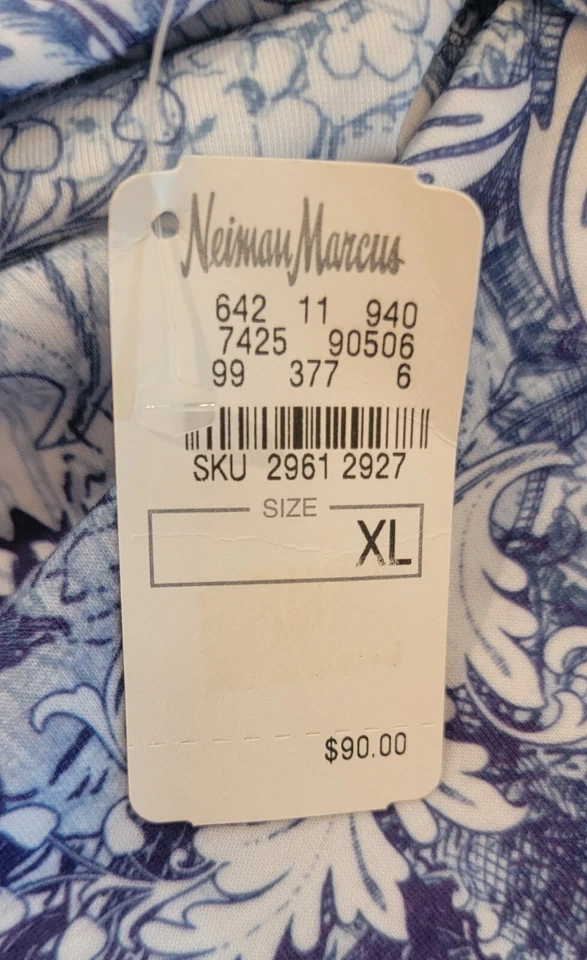 $90 Nuevo con Etiquetas Claire Pettibone AZUL BLANCO PJ Yoga Lounge Wear 3/4 Slv Top XL Foto 3 de 4