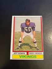 1974 TOPPS FOOTBALL #319 JEFF SIEMON!! $1 SHIPPING!!