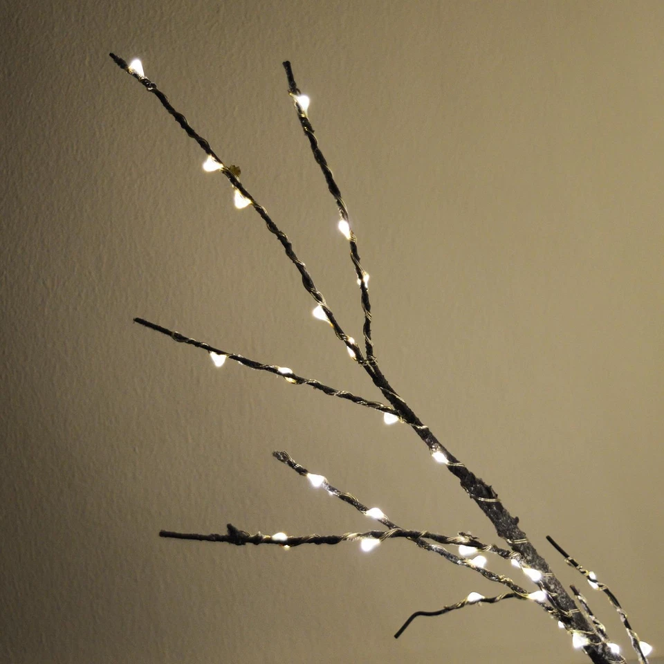 Frosted Twig Christmas Tree LED Illuminated Warm White Pre-Lit 180cm Garden Home - Image 3 of 4