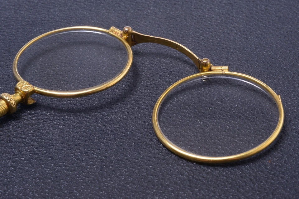 ✅ LORGNETTE GAFAS ANTIGUAS GAFAS SIN DIOPTRÍAS +-1890 ORO RELLENO DOBLE Foto 4 de 4