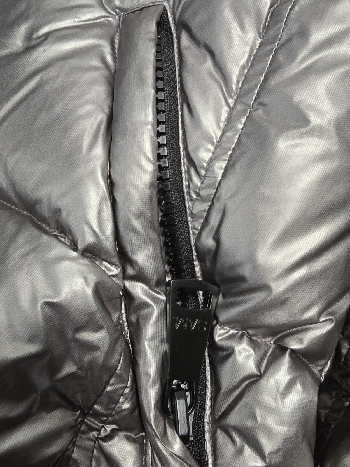 SAM. Down Puffer Jacket Size Small Metallic Grey.… - image 14