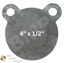 (1) AR500 Steel Gong Shooting Target 1/2" - 4" Round - 2-Hole 0200130