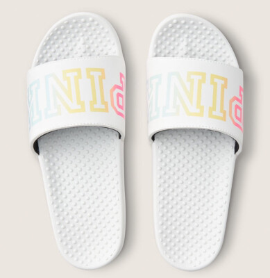 VS Victorias Secret Pink Single Strap Slide Sandal Slipper Flip Flop L 9/10 