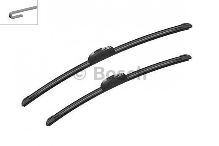 Balais d'essuie-glace plats en caoutchouc graphite pour Mazda 6 et Focus