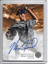 2013 Bowman Inception MAX FRIED ORANGE ON CARD AUTO PROSPECT #35/50 YANKEES!