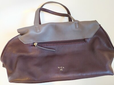 NICA Medium Handbag (includes shoulder Zipped Grey/Dark  PU UK