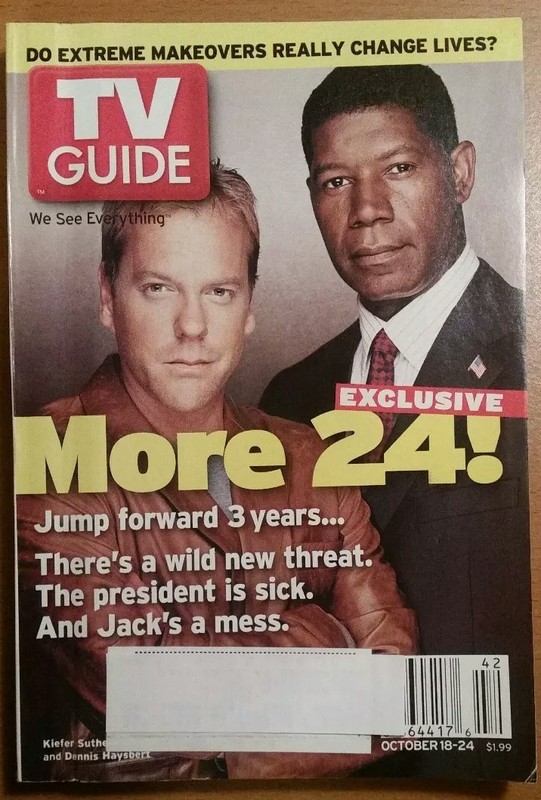 TV GUIDE 18-24 OCT 2003 ISSUE - KIEFER SUTHERLAND & DENNIS HAYSBERT COVER "24"