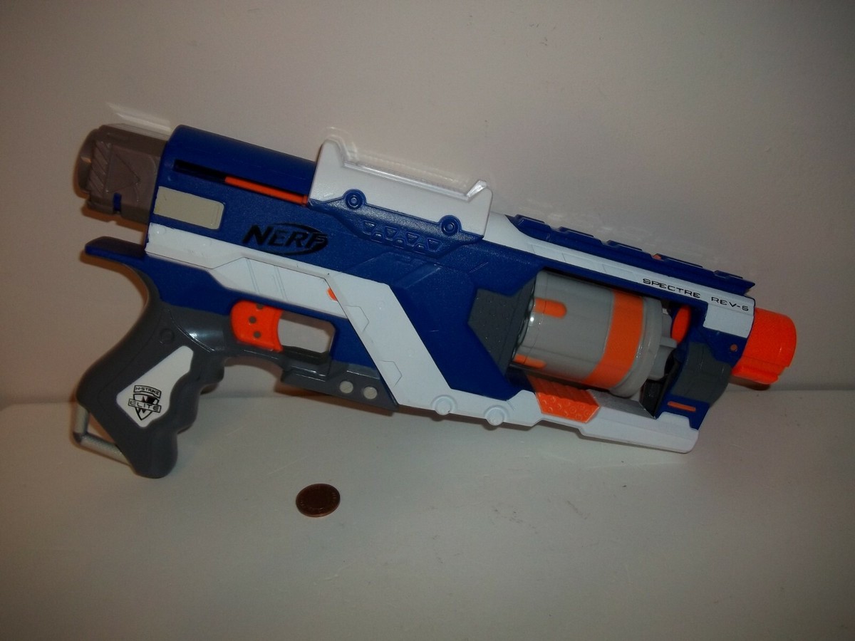 Nerf Spectre Rev-5 N-Strike Elite Gun, White, Blue, See Others