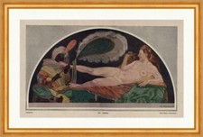 Die Odaliske Adolf Münzer Schwarzer Supraporte Haremsdame Jugend 2178 Gerahmt