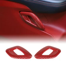 2pcs Inner Door Handle Cover Trim Bezel for Dodge Challenger 2011 up Red Carbon