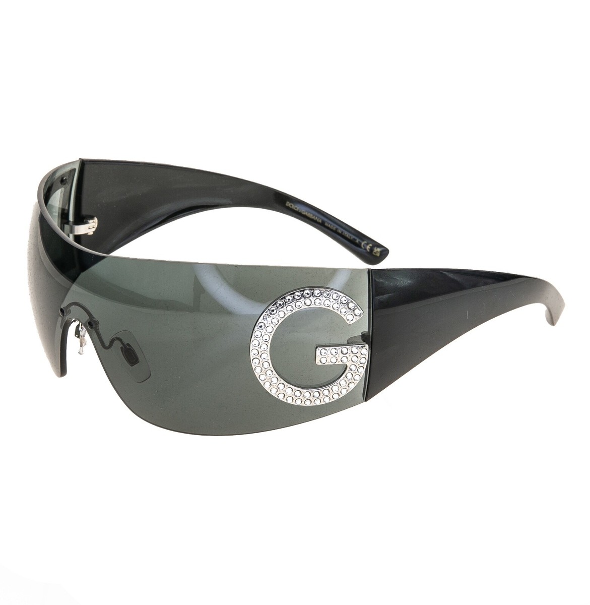 DOLCE & GABBANA Reedition 2298 Black DG Crystal Logo Shield DOLCE & GABBANA Reedition 2298 Black DG Crystal Logo Shield
