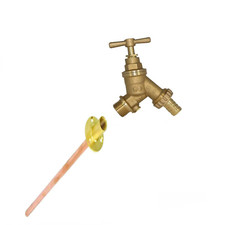 Outside Tap Kit With Double Check Valve and Through Wall Flange Pipe