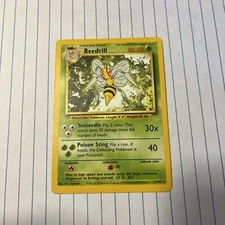 Beedrill 17/102 - Rare Non-Holo 1999 English Base Set Pokemon Card -  LP