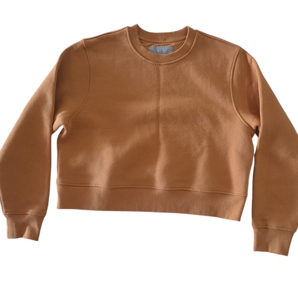 Organics Basics Size M Heavyweight Weekender Boxy Crew Neck Cropped Sweatshirt
