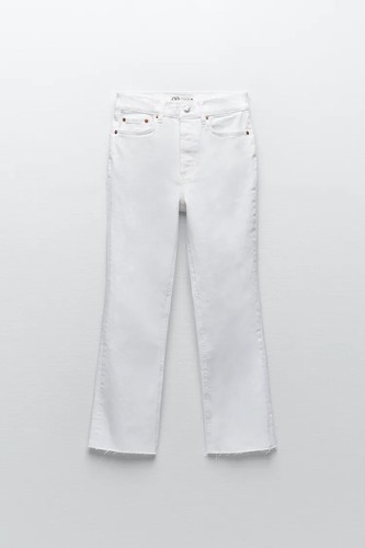 Zara ZW THE DREED FLARE White JEANS SZ 14-46 | eBay