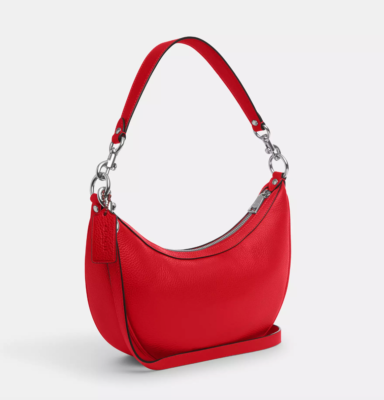 NWT - COACH Aria Shoulder Bag - Refined Pebble Leather - Red CP099