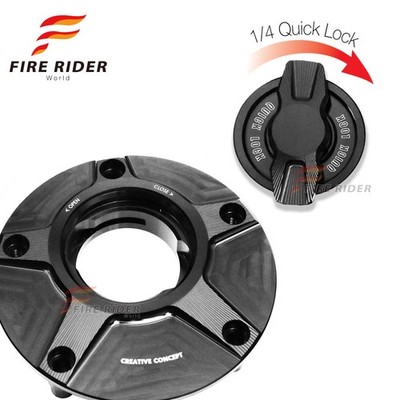 Black NIMBLE Quick Release Fuel Cap For GSX-S1000 2016-2020 2021 2022 2023 2024