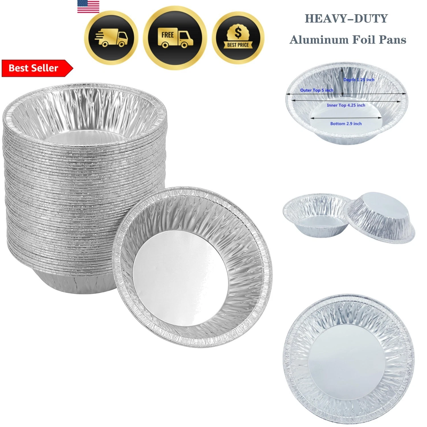 50 Pack Pie Pans 5 inch,Mini Pie Tins HEAVY-DUTY Disposable Aluminum Foil Tar...
Opens in a new wind